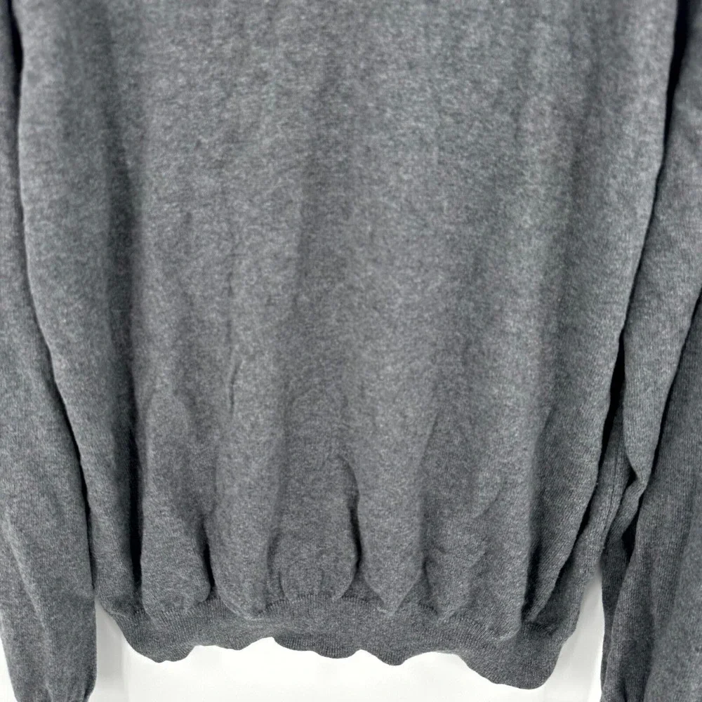 Foxcroft Sweater Mens 2XL Gray Knitted Ribbed Hem Stretch Raglan‎ Sleeve V Neck